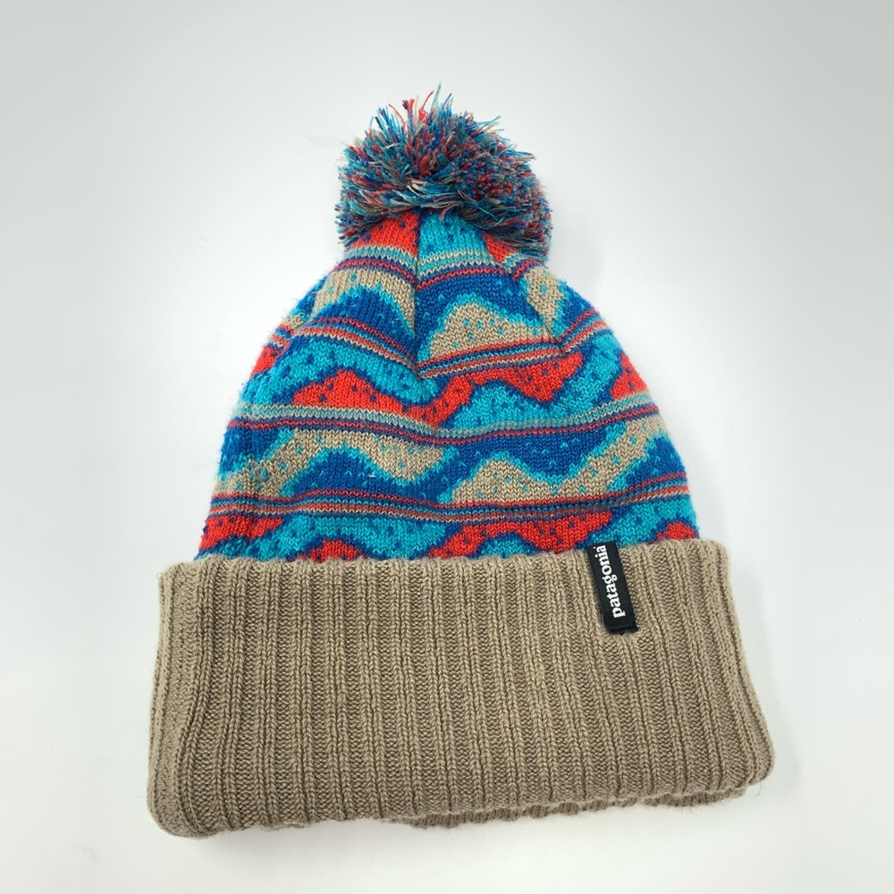 Patagonia | Pom Beanie Teal Red Swirl Unisex